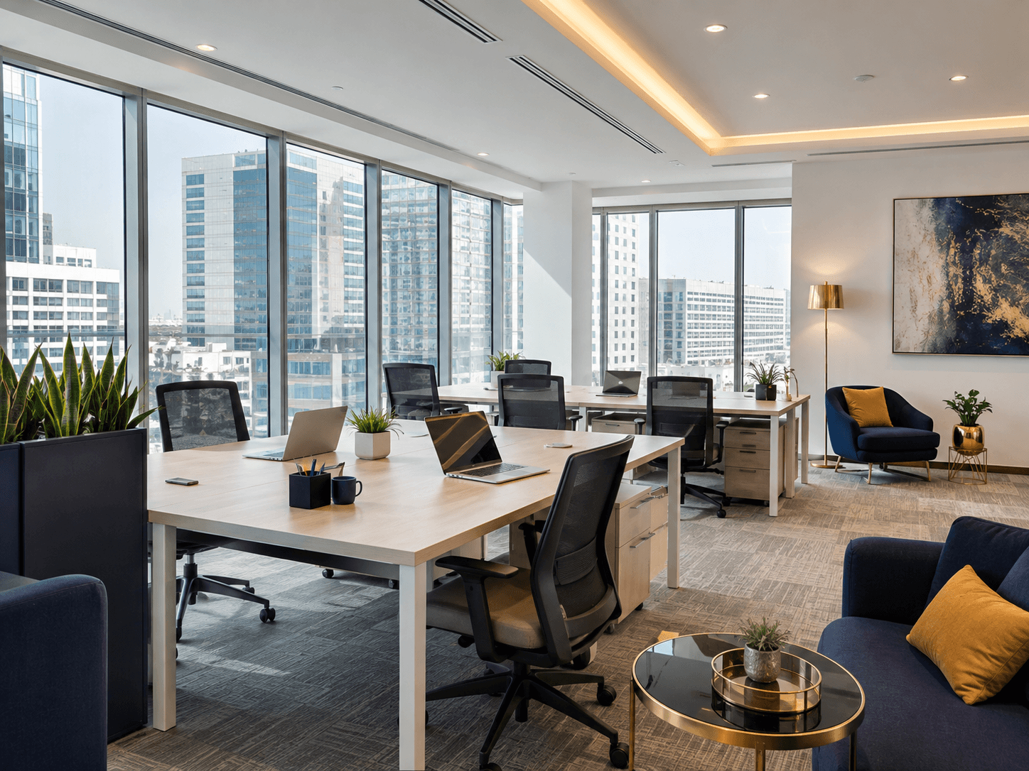 Home Modern furnished office workspace in Dubai